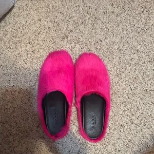 Marni Vibrant Pink Fuzzy Slippers